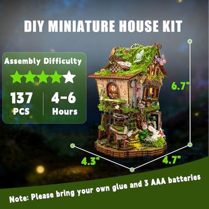 YSWOOD WORLD DIY Miniature House Kit for Adults, Mini House Kit with LED - Image 3