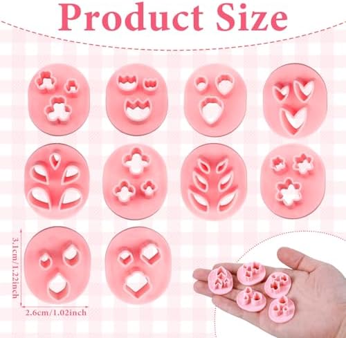 JJUNW 10 Pcs Mini Polymer Clay Cutters, Floral Leaf Shapes Polymer Clay Molds Polymer Clay Earring Cutters, Polymer Clay Kit for DIY Tools Jewelry Earrings Making - Image 4