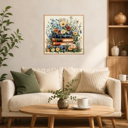 AUKELHJ Framed Paint by Numbers Kit for Adults, Book, 10x10 inch - Image 3