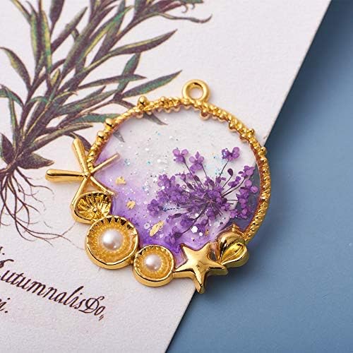 New Clear Hard UV Resin Odor Free 250g + 15 Colors Inks Liquid Pigments 12 Dried Flowers 13 Open Back Bezels for Clover Pendants Necklaces with Tapes, for DIY Resin Projects Crafts Jewelry Making - Image 6