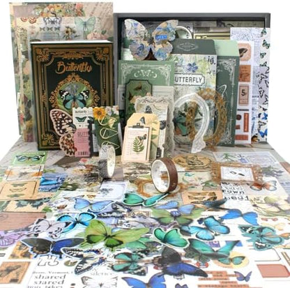 Diuhofart Scrapbook Kits for Adults Women, Aesthetic Stationery Scrap Booking Supples Kit with A6 Grid Notebook for Junk Journal Supplies, DIY Paper Craft Art Materials by Diuhofart