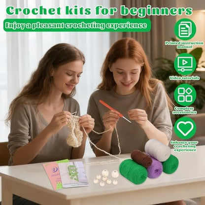 Kogyxe Crochet Kit for Beginners Crochet Hanging Plant with Video Tutorials - Image 4