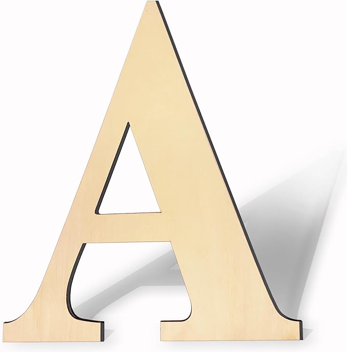 17 Inch Large Wooden Letters, Paintable Large Wood Letter for Crafts, Unfinished Blank Wood Alphabet Letter for Birthday, Parties, Wedding, Christmas Home Decoration(Letter A)