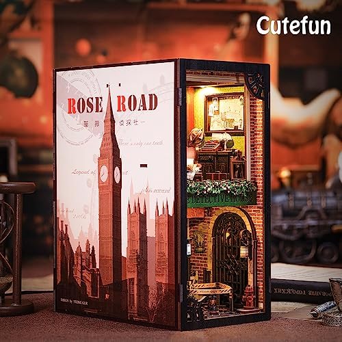 Cutefun Book Nook Kit, DIY Miniature Dollhouse Booknook for Adults - Image 2