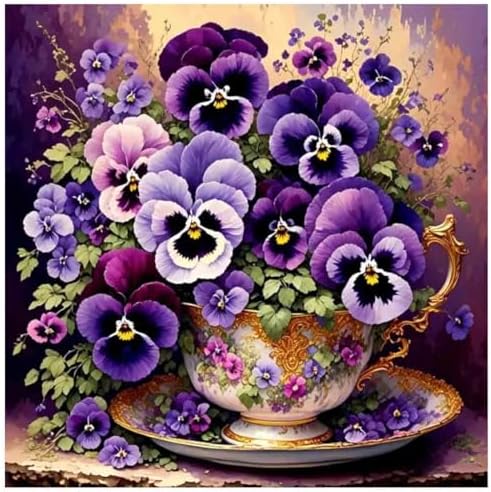 VIGEGU Flower Paint by Numbers Kit for Adults - Butterfly Orchid Paint by Number for Beginner DIY Adult Paint by Number Kits on Canvas,Oil Number Painting Kits for Home Decor 16x16inch by VIGEGU