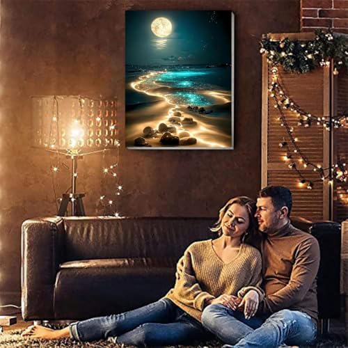 TCDZMYGS 2 Pack Paint by Numbers Kit for Adults Beginner, Beach Easy Paint by Number Kits with Framed, Sandbeach DIY Acrylic Oil Painting by Numbers for Home Wall Decor 10 x 12 inch - Image 2