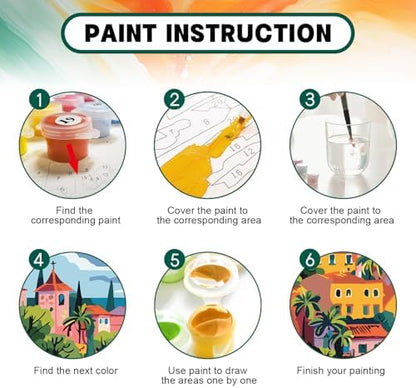 Possoco Paint by Numbers Kit for Adults Beginner, Europe Landscape Easy Adult Paint by Number Kits on Canvas, DIY Acrylic Watercolor Oil Paint by Number for Adults Teens for Home Decor 16x20 Inch - Image 4