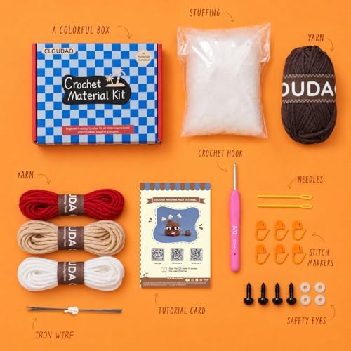 CLOUDAO Crochet Kit for Adult Beginners, Funny Poop Amigurumi Craft Kit, All Materials Included, Step-by-Step Video Tutorials for DIY Handmade Gift - Image 3