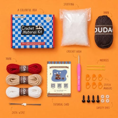 CLOUDAO Crochet Kit for Adult Beginners, Funny Poop Amigurumi Craft Kit, All Materials Included, Step-by-Step Video Tutorials for DIY Handmade Gift - Image 3