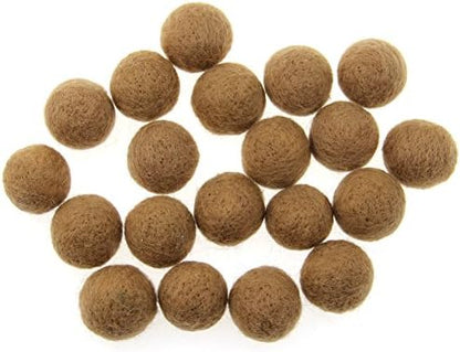 Zasy 30mm Needle Wool Felt Balls Foam Filled Wool Felt Pom Pom Home Decor DIY (Khaki) - Image 3