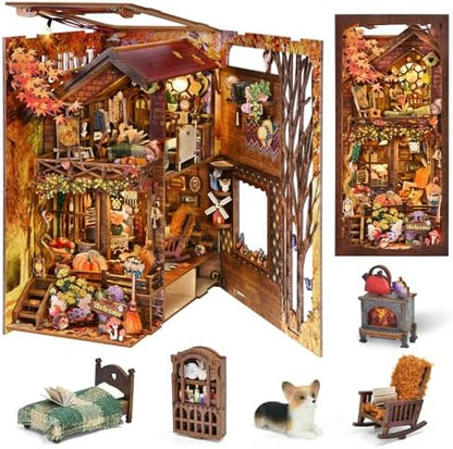 TOYQI Book Nook Kit for Adult, DIY Miniature Dollhouse Kit,Twilight Cottage by TOYQI