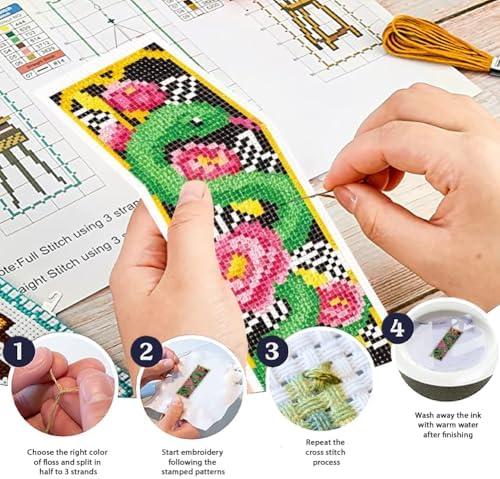 ORIGACH 6 Set Chinese Mythical Creatures Cross Stitch Bookmark Kit - Image 4