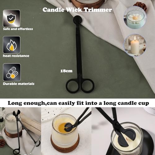 136PCS Professional Candle Making Kit with Soy Candle Wicks,Big Hole Long Wicking Needle for Molds with Storage Bag,Wick Trimmer,Mold Hook Eye Punch Needle for Candle Lover Beginner - Image 5