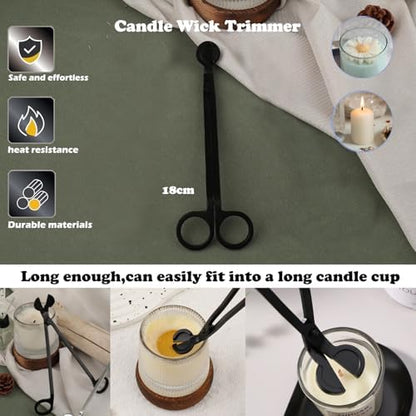136PCS Professional Candle Making Kit with Soy Candle Wicks,Big Hole Long Wicking Needle for Molds with Storage Bag,Wick Trimmer,Mold Hook Eye Punch Needle for Candle Lover Beginner - Image 5