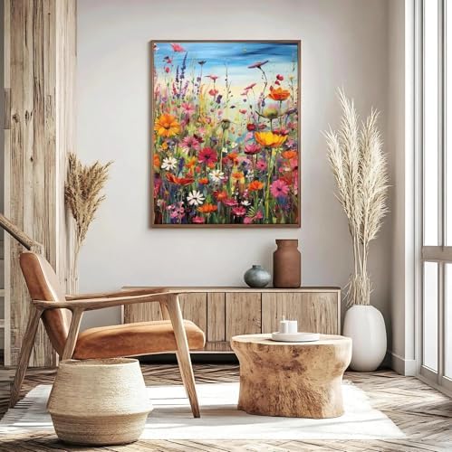 JATOK 3 Pack Paint by Numbers Kit for Adults, Blooming Flowers, 16 x 20 in - Image 6