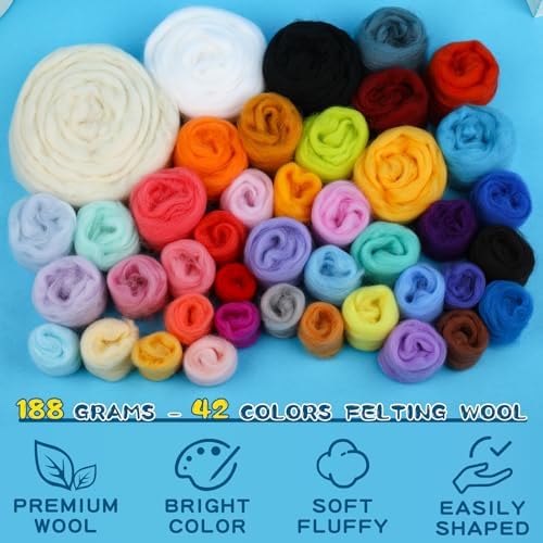 Needle Felting Kit, 12 Sea Animal, 42 Colors Wool Felting Kit for Beginners - Image 4
