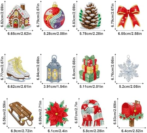 LAKEQUILL Winter Holiday 12 Pcs 5D Diamond Painting Keychain Kit - Image 6