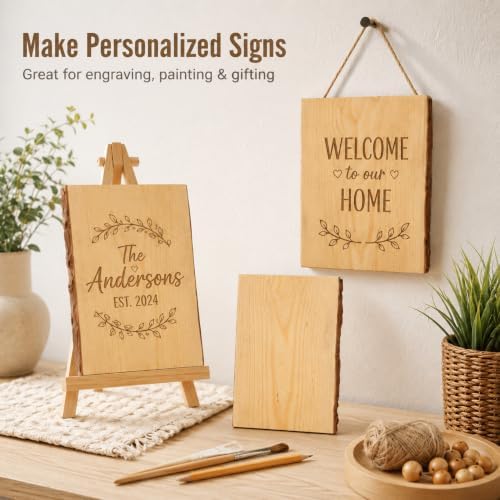 6 Pack 7 x 11 Inch Live Edge Wood Slab for Crafts, Natural Wood Planks for Crafting, Unfinished Rectangle for Crafts Wood Burning Home Décor & Rustic Weddings - Image 5