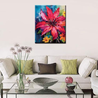 Aihonmin Flower Paint by Number Kit for Adults and Kids - Oil Painting Abstract Blooming Flower - Graffiti Paint for Beginners (DIY Frame) - Image 2