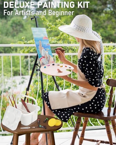 Nicpro 158PCS Deluxe Art Painting Kit for Artist with Easel, Paints & Brush - Image 7