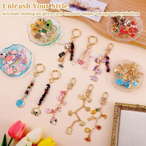 674 Pcs Lipgloss Keychain Making Kit,Bag Charm Kit with Crystal Stone - Image 5