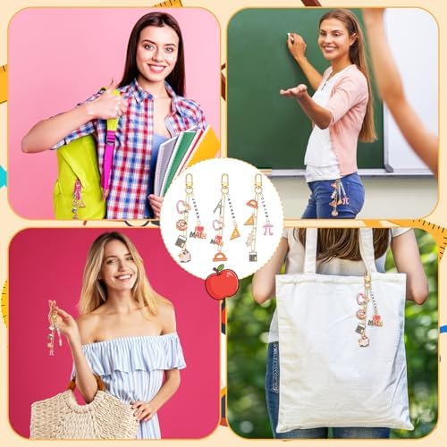CraftyDream 558 Pcs Math Teacher Charm Keychain Making Kit DIY Name Crafts - Image 5