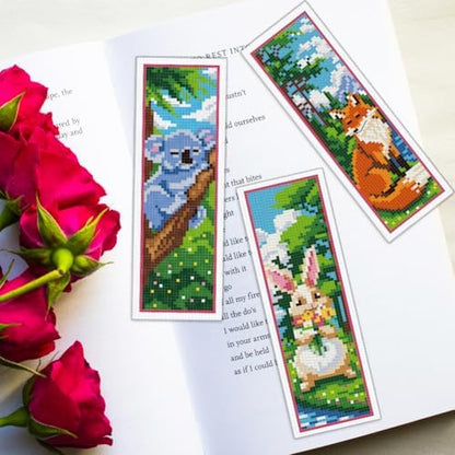 ORIGACH 6 Set Forest Animals Cross Stitch Bookmark Kit for Beginner - Image 6