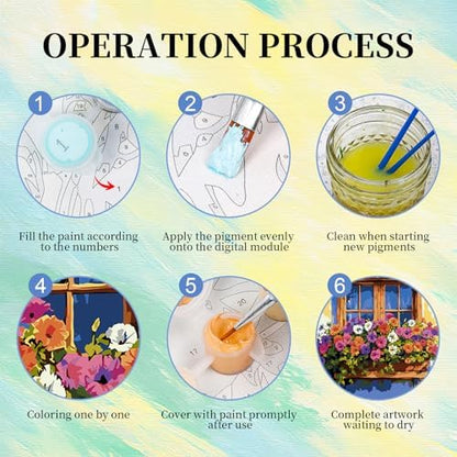 Paint by Numbers Kit for Adults, Flower Window DIY Painting Kit, 16x20 Inch - Image 5