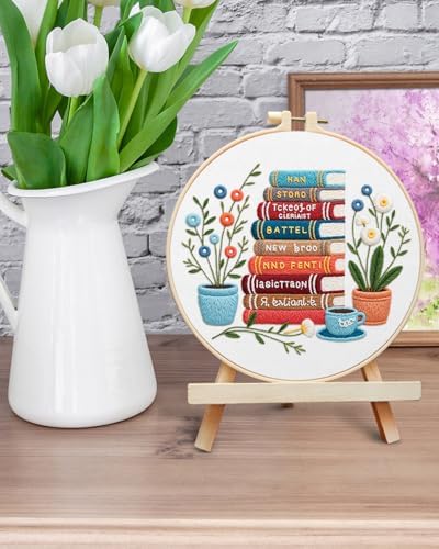 ERKOON Embroidery Kit for Beginners Adult, Cross Stitch Set Include Embroidery Cloth Hoops Threads for Craft Lover Hand Stitch with Embroidery Skill Techniques (Books) - Image 6