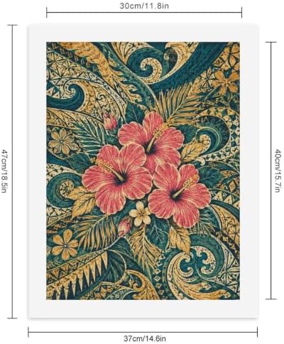 Bozfoxa Paint by Numbers Kit for Adults Beginner Teal Hibiscus Vine - Image 2