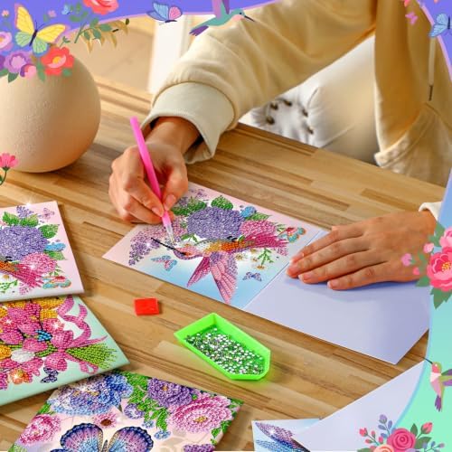 Saillong 24 Pack Butterfly Diamond Painting Greeting Card with Envelopes - Image 6