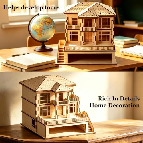 3D Wooden Puzzle for Adults DIY Miniature House Building kit Three Layer - Image 6