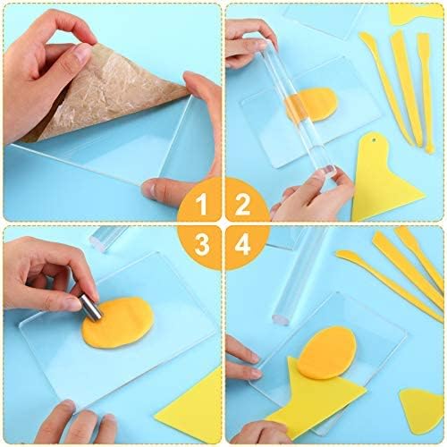 Honoson 23 Pcs Clay Sculpting Tools Set with Roller Cutters,Colorful - Image 5