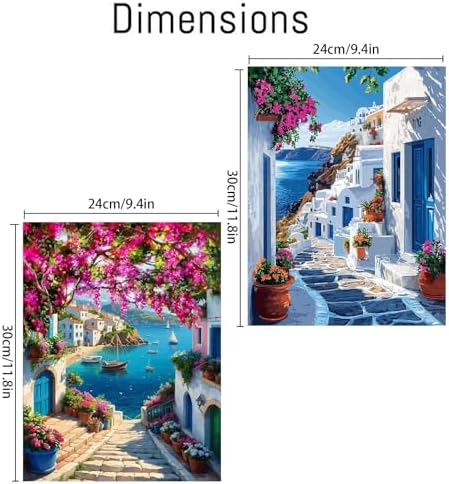 2 Pack Landscape Paint by Numbers Kit for Adults Beginner with Framed,Flower Easy Adult Paint by Number Kits on Canvas DIY Painting for Beginners Art by Numbers for Home Wall Decor 10x12 Inch - Image 4