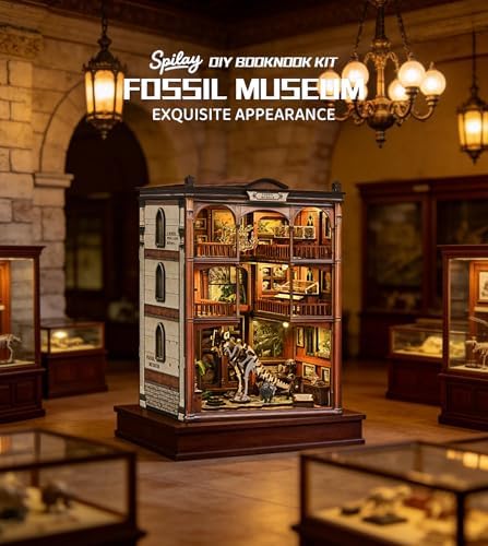 Spilay Book Nook Kit for Adults, Fossil Museum DIY Miniature House Kit - Image 3