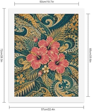 Bozfoxa Paint by Numbers Kit for Adults Beginner Teal Hibiscus Vine - Image 2