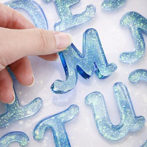 Resin Letter Keychain Mold Kit, Obverse Alphabet Resin Mold 167Pcs Set – Reversed Letter Silicone DIY Epoxy Casting Kit for Making Ornament Keychain & Pendant Jewelry - Image 4