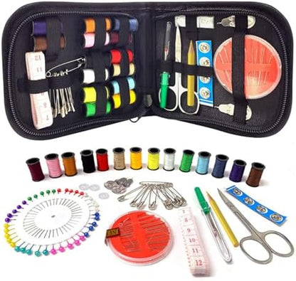 Yayatty 98 PCS Needle and Thread Sewing Kit for Adults, Basic Hand Sewing Starter Set Including Spools of Thread, Sewing Needles, Scissors, Thimble, Tape Measure for Beginners, Home, Travel by Yayatty