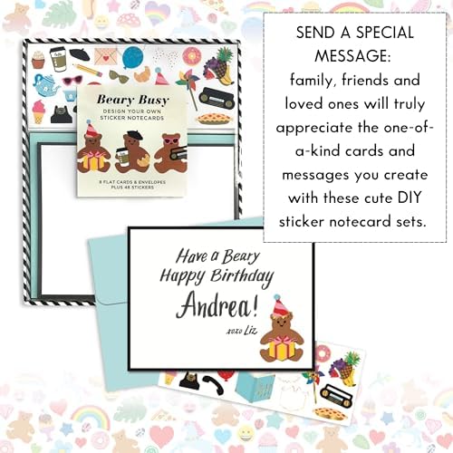 Mrs. Grossman's Design Your Own Sticker Notecards, Beary Busy - Image 3