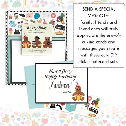 Mrs. Grossman's Design Your Own Sticker Notecards, Beary Busy - Image 3