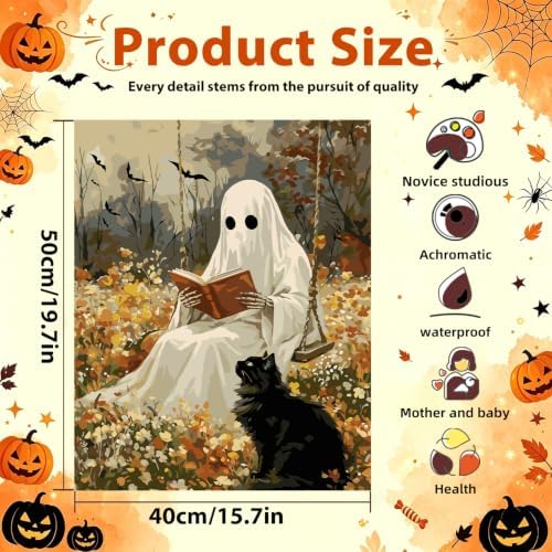 Aestalrcus Halloween Paint by Numbers Kit for Adults, Ghost, 16x20inch - Image 3
