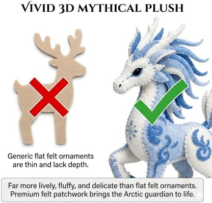 Arctic Winter Guardians DIY Patchwork Kit, Handmade 3D Mythical Plush Sewing Set with Pre-Cut Materials, Felt Animal Sewing Kit for Beginners, an Excellent Choice for Home Décor(Phoenix) - Image 4
