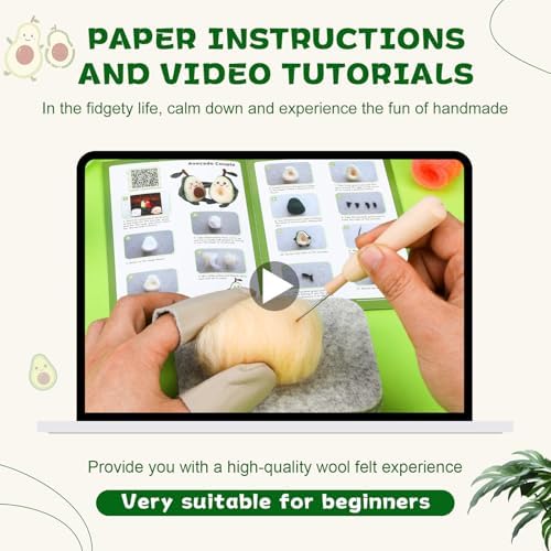OEHPICC 2 Pcs Avocado Needle Felting Kit, Needle Felting Kits for Adults - Image 3