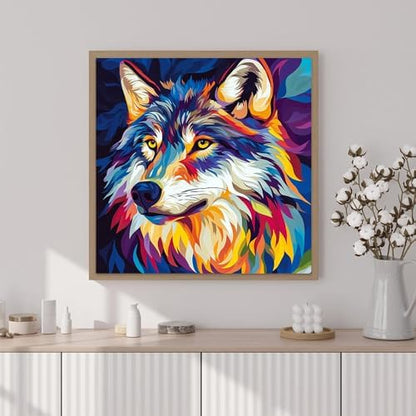Artunion Framed Paint by Numbers Kit for Adults Beginners & Kids Ages 8-12,Wolf Head Paint by Number with Frame,Acrylic Paint by Numbers Kit on Canvas 10 * 10 Inch Without Easel - Image 2