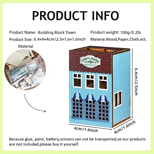 Mini 3D Wooden Doll House Craft Model with LED,DIY Miniature and Furniture Dollhouse Kit,Creative Room Idea for Valentine's Day Birthday Gift (Luna's Apartment) - Image 6