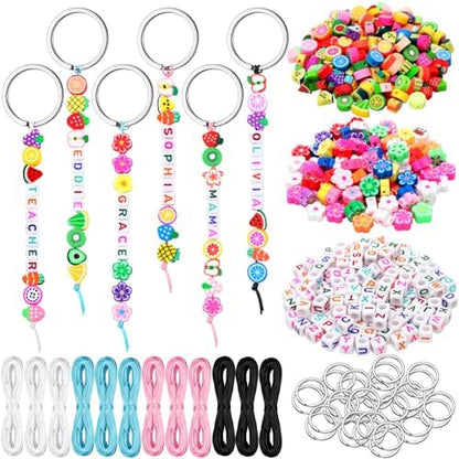 Landical 564 Pcs Fruit Keychain Making Kit DIY Name Bead Key Chain Craft by Landical