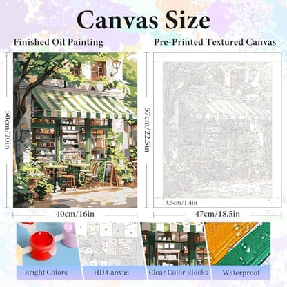 Paint by Numbers Kit for Adults, Cozy Café Number Painting Canvas Kit - Image 3