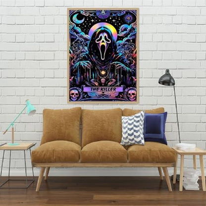 Eiazuiks Halloween Stamping Cross Stitch Kit, Skull Halloween Counting Cross Stitch Kit for Adult Beginners, Full Line DIY Stitching Kit for Home Decor Cross Stitch Patterns 12x16 inches - Image 2