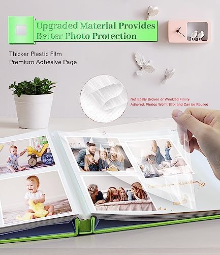 Artfeel Photo Album Self Adhesive Scrapbook Album for 3x5 4x6 5x7 8x10 Pictures,120 Pages Linen Cover with Display Window DIY Photo Book,Ideal Gifts for Family Travel Wedding Baby - Image 3