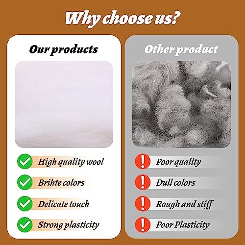 7.02 oz Wool Roving Needle Felting Wool Bulk Needle Felting - Image 5